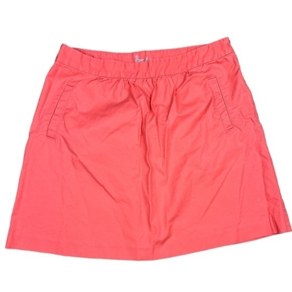 Boden A-Line Knee Length Skirt‎ Women's US 10R UK 14R Side Zip Pleated Coral